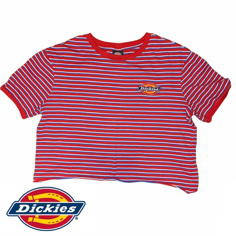 Dickie’s Striped Cropped Tee in M